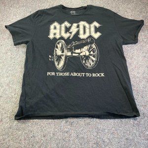 AC/DC For Those About to Rock Womens Black Short Sleeve T-Shirt Size 2XL
